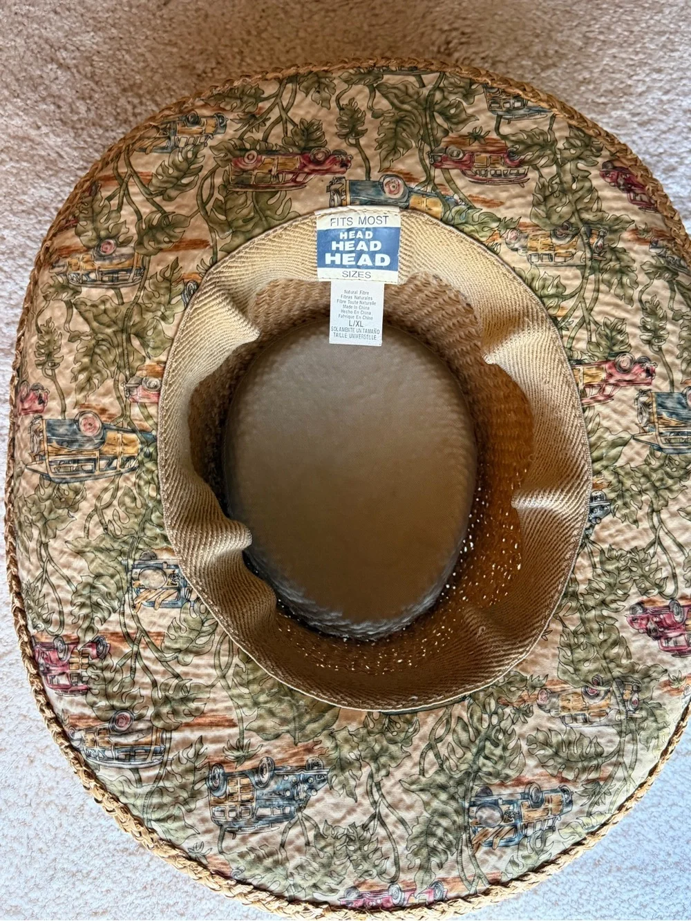Head Head Head Natural Straw Summer Club Hat